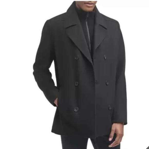 Kenneth Cole Reaction Black Wool Jacket/Peacoat size S - Picture 4 of 17